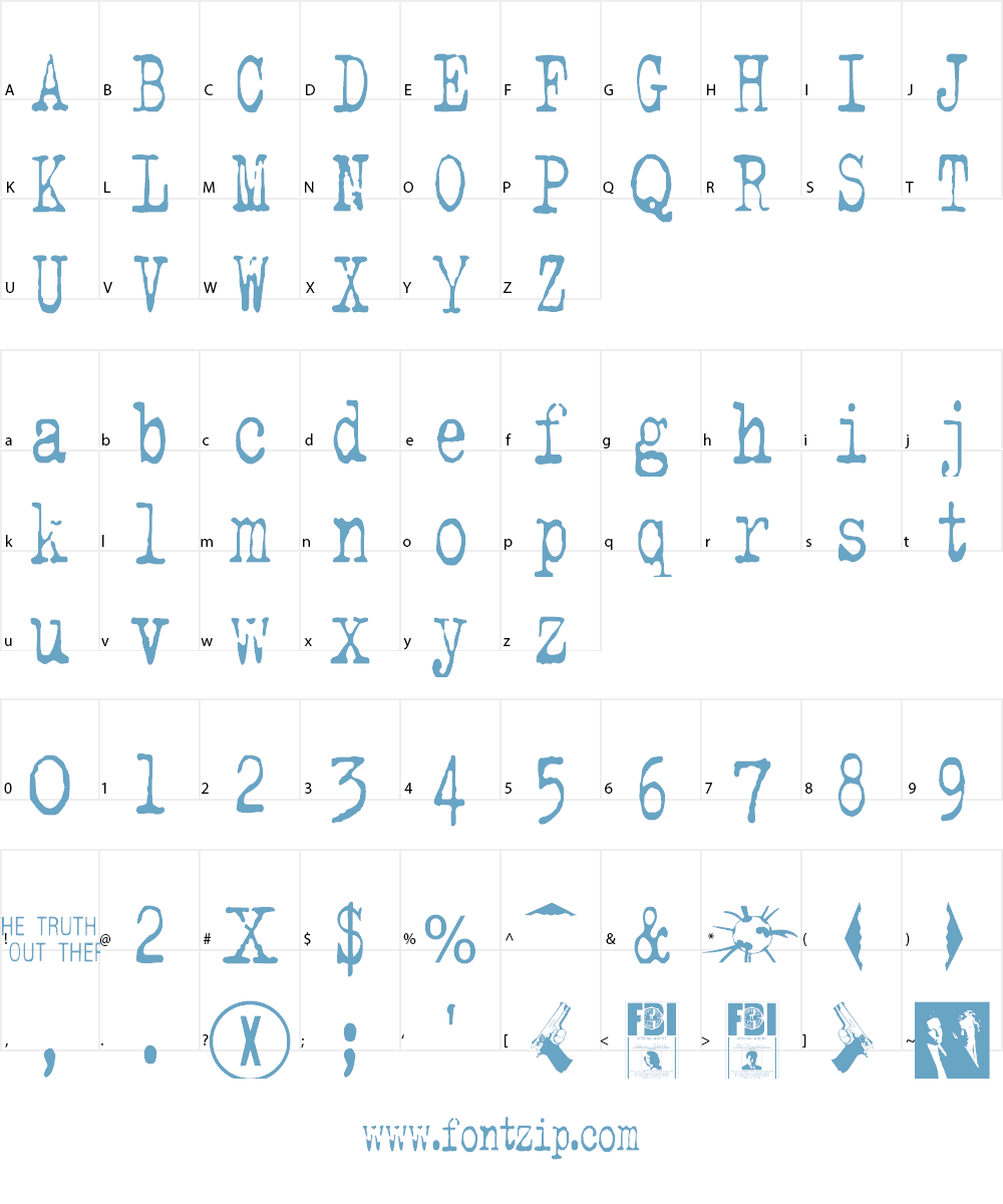 The X-Files Font Character